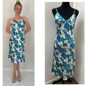 Gold Hawk 100%‎ silk slip dress, knee length midi slip dress, y2k fairy